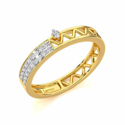 Ziggy Silver Band Ring - Yellow Gold - Image 1