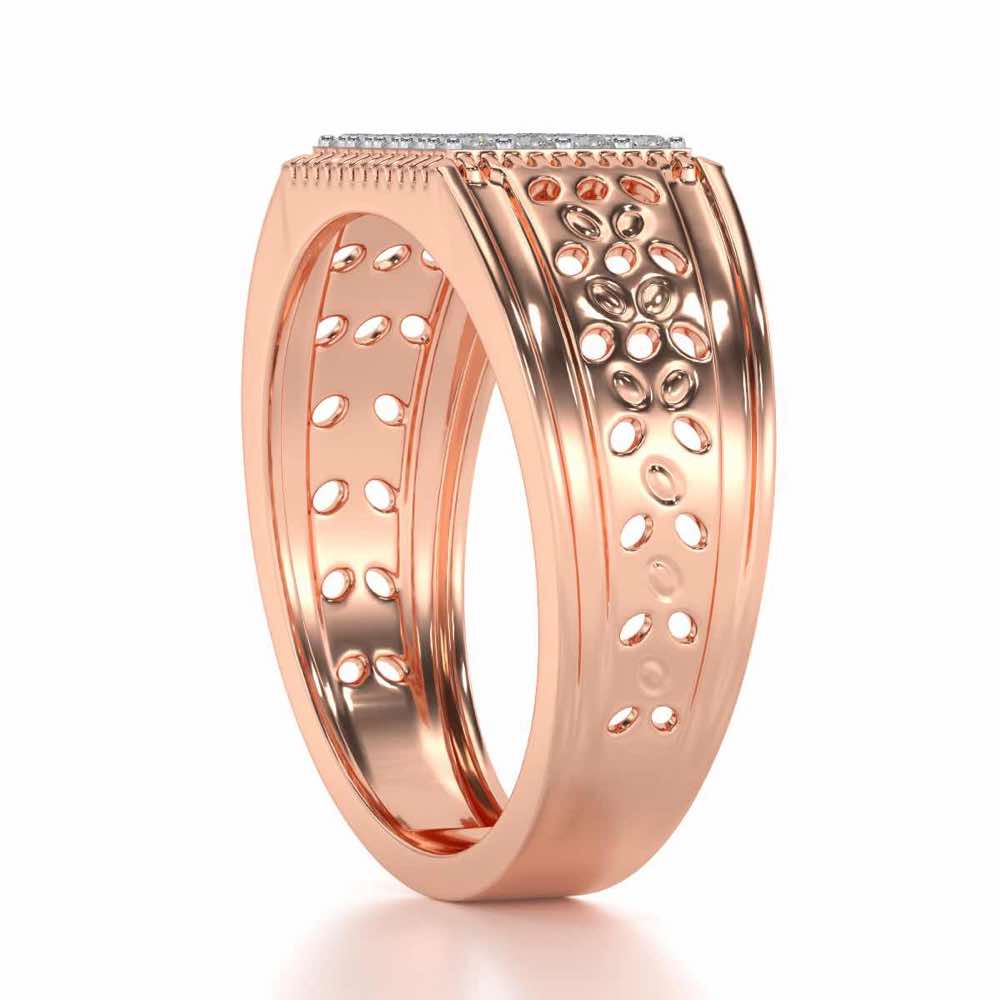 Zircon Silver Ring For Men - Rose Gold - Image 3