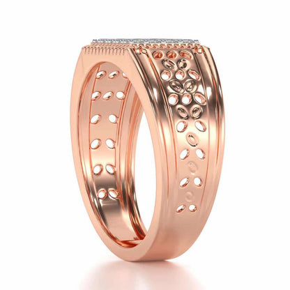 Zircon Silver Ring For Men - Rose Gold - Image 3
