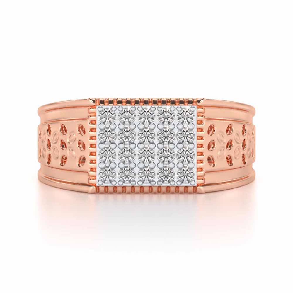 Zircon Silver Ring For Men - Rose Gold - Image 4