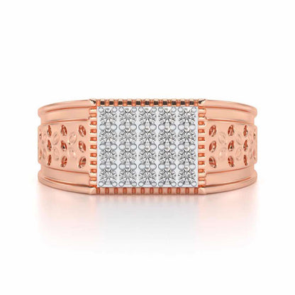 Zircon Silver Ring For Men - Rose Gold - Image 4