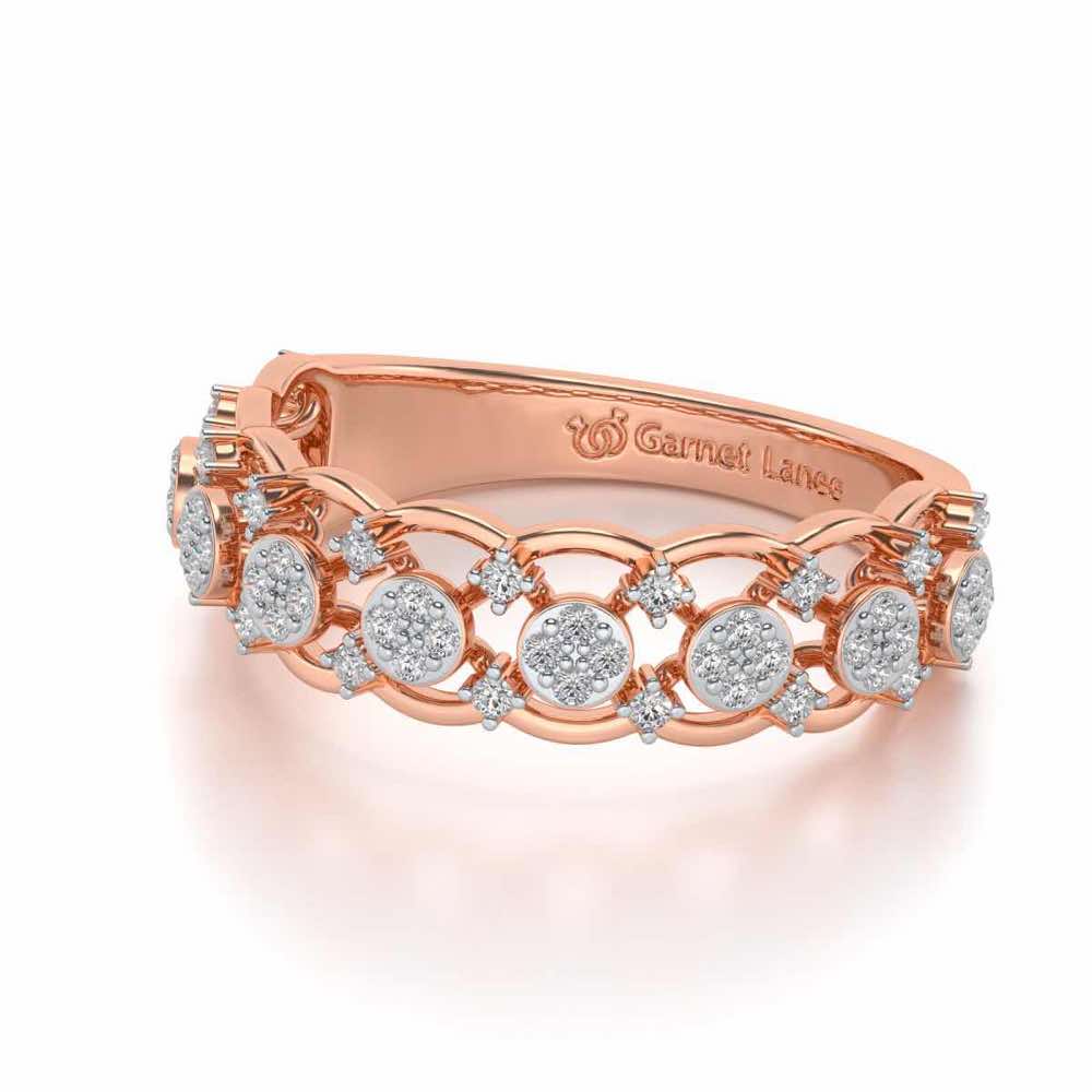 Ziya Glam Silver Band Ring - Rose Gold - Image 2