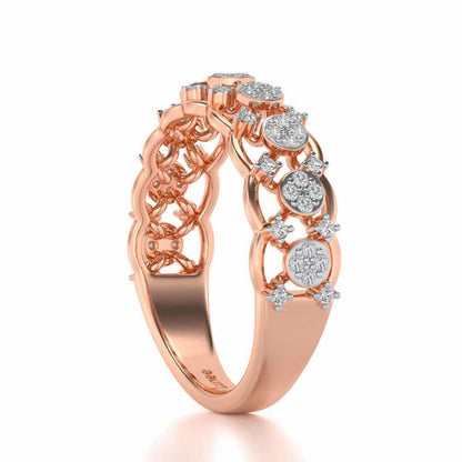 Ziya Glam Silver Band Ring - Rose Gold - Image 3