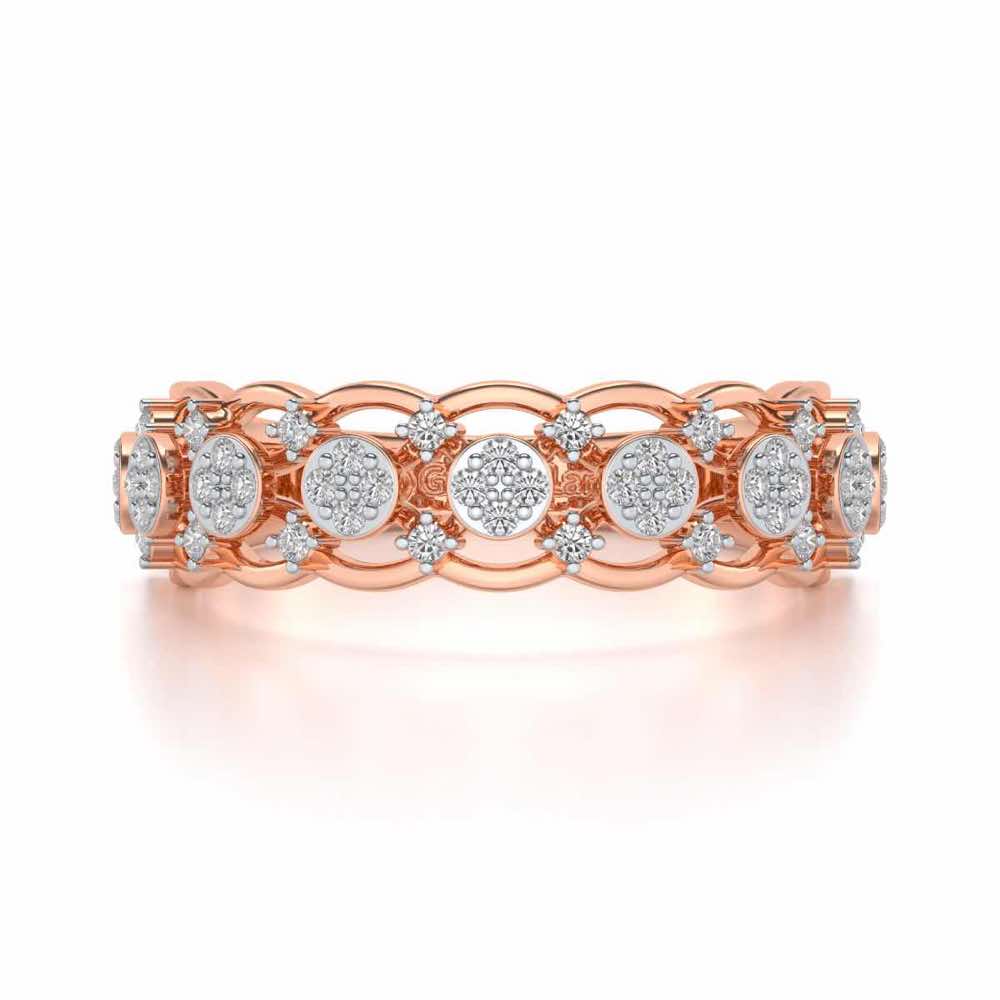 Ziya Glam Silver Band Ring - Rose Gold - Image 4