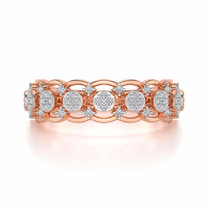 Ziya Glam Silver Band Ring - Rose Gold - Image 4