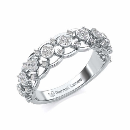 Ziya Glam Silver Band Ring - White Gold - Image 1