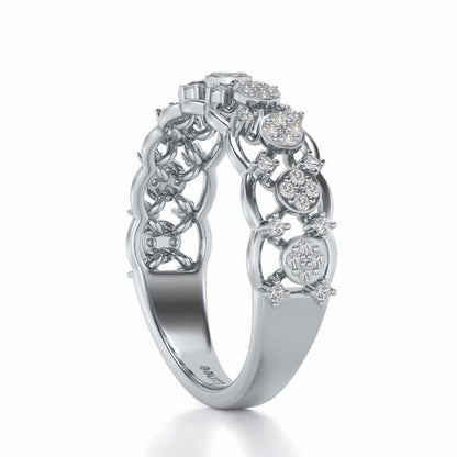 Ziya Glam Silver Band Ring - White Gold - Image 3