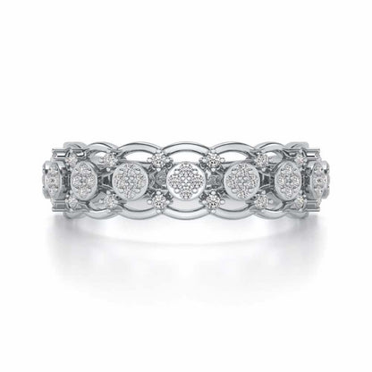 Ziya Glam Silver Band Ring - White Gold - Image 4