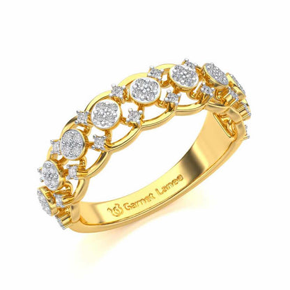 Ziya Glam Silver Band Ring - Yellow Gold - Image 1