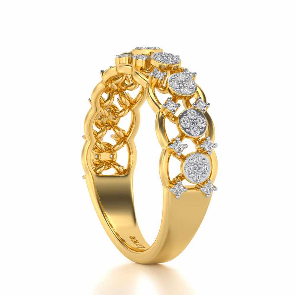 Ziya Glam Silver Band Ring - Yellow Gold - Image 3