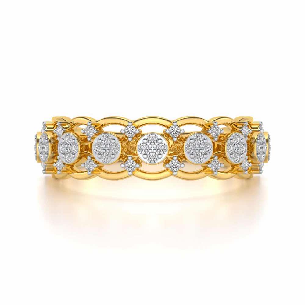 Ziya Glam Silver Band Ring - Yellow Gold - Image 4