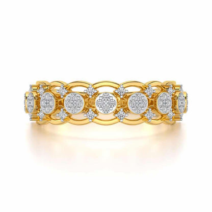 Ziya Glam Silver Band Ring - Yellow Gold - Image 4
