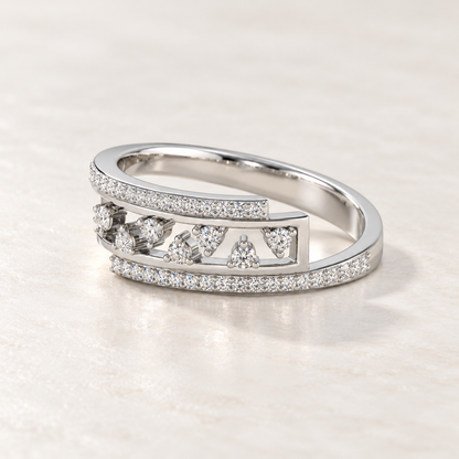 Accord Silver Band Ring — aesthetic view, naturally resting