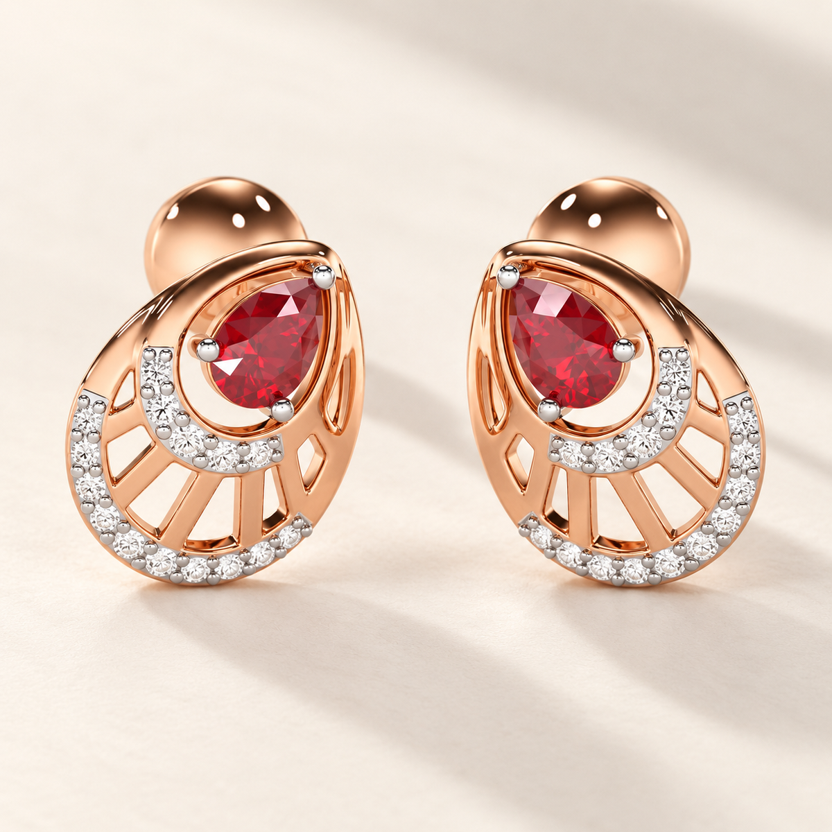Adele Drop Silver Earrings - Rose Gold - Aesthetic