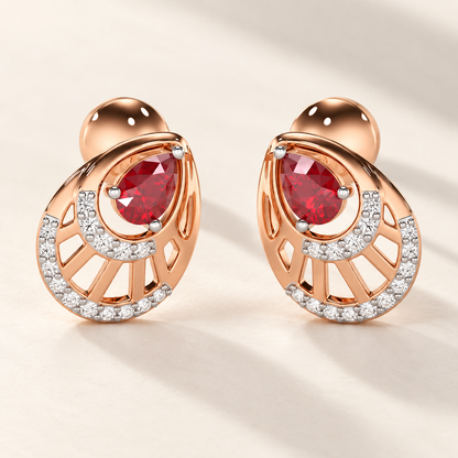 Adele Drop Silver Earrings - Rose Gold - Aesthetic