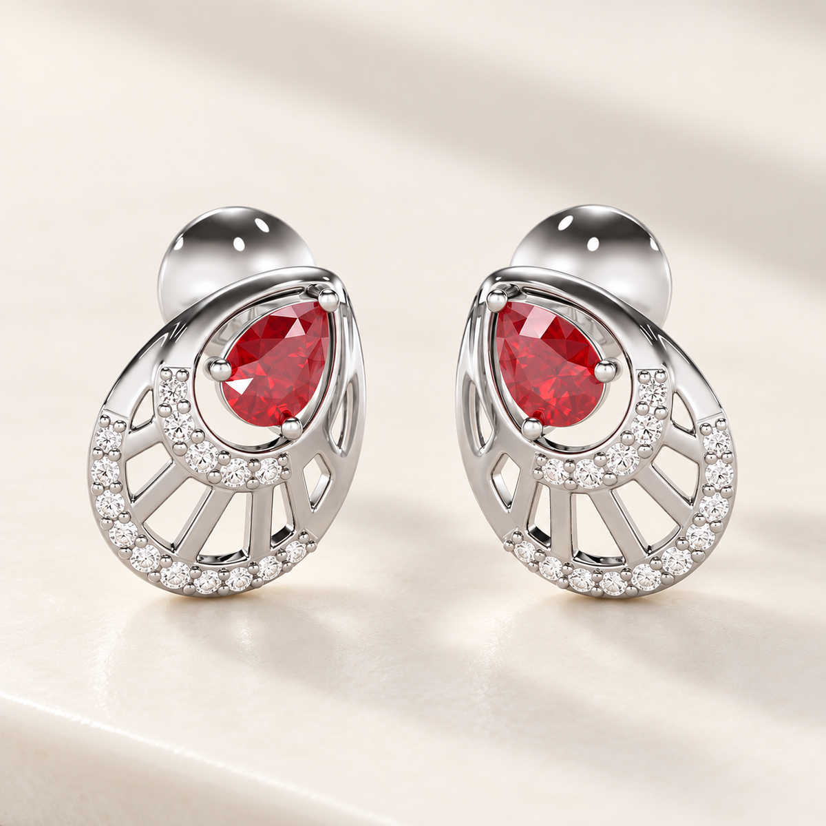 Adele Drop Silver Earrings - White Gold - Aesthetic