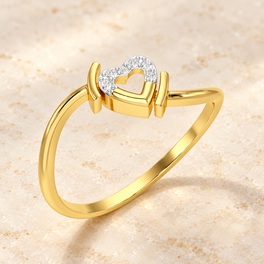 Airy Heart Silver Ring
