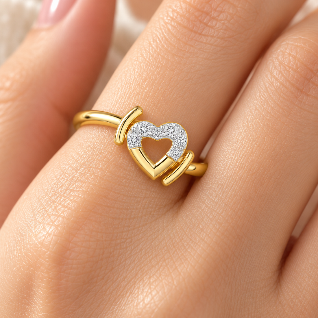 Airy Heart Silver Ring