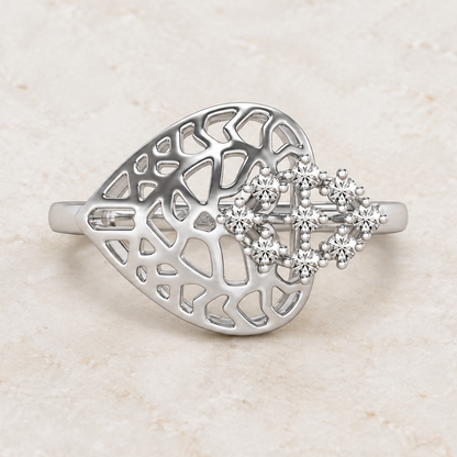 Alia Shine Silver Ring, square aesthetic view
