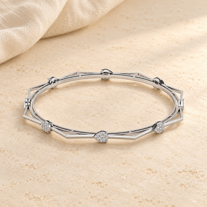 Alzir Silver Bangles - White Gold - Aesthetic