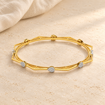 Alzir Silver Bangles - Yellow Gold - Aesthetic