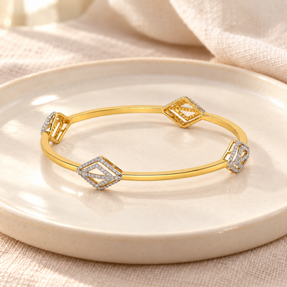 Amazed Silver Bangles - Yellow Gold - Aesthetic