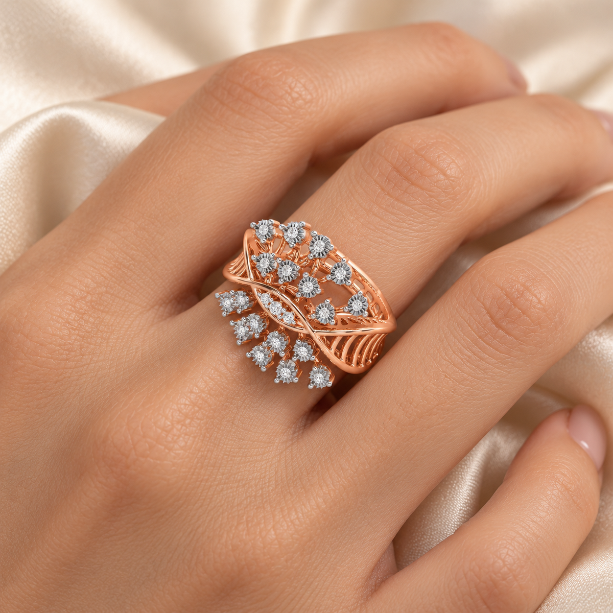Amazing Glow Silver Ring - Rose Gold - Model