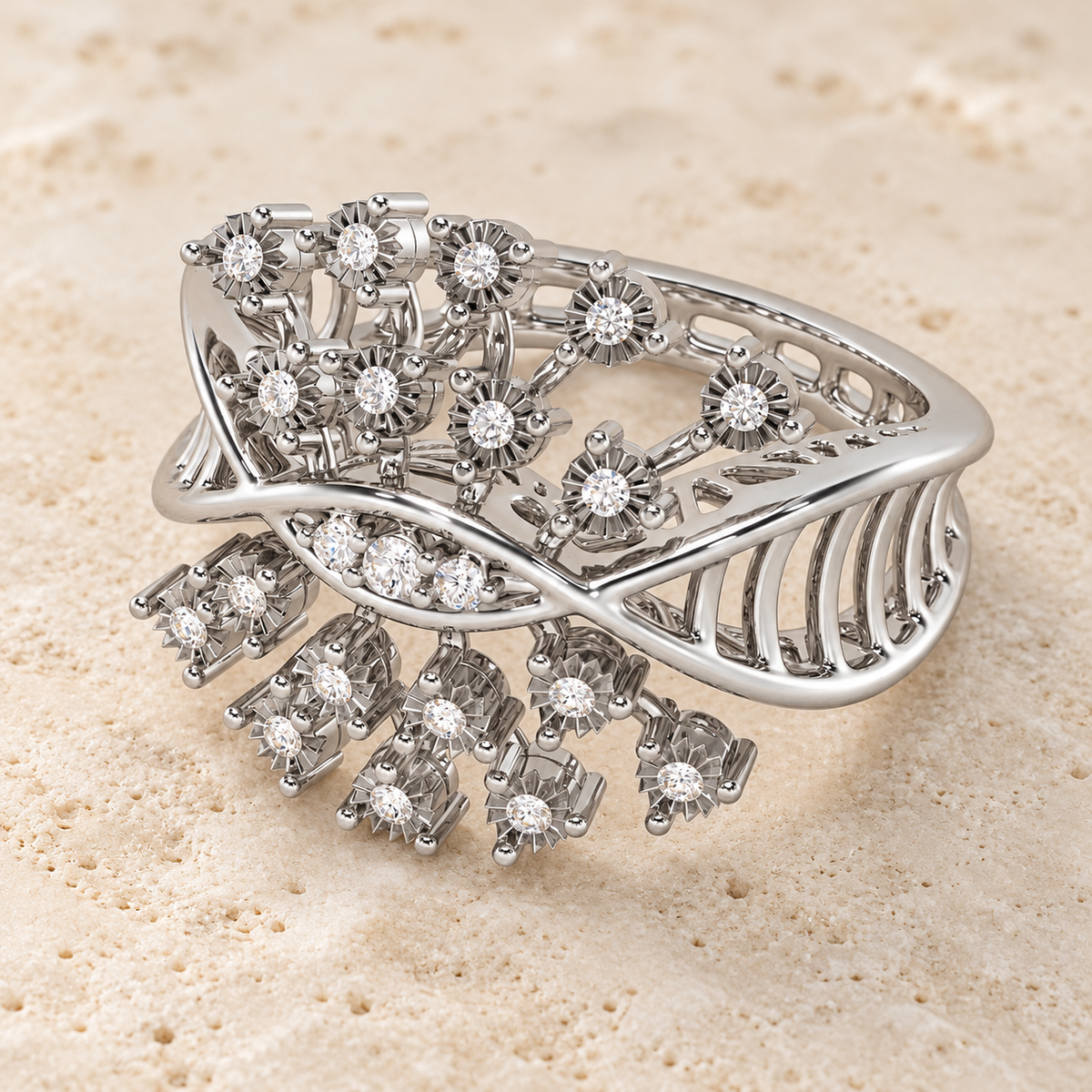 Amazing Glow Silver Ring - White Gold - Aesthetic