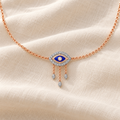 Amulet Eye Silver Necklace - Rose Gold - Aesthetic