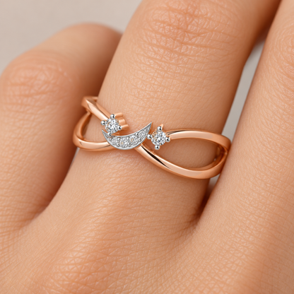 Angelic Aura Silver Ring - Rose Gold - Model square