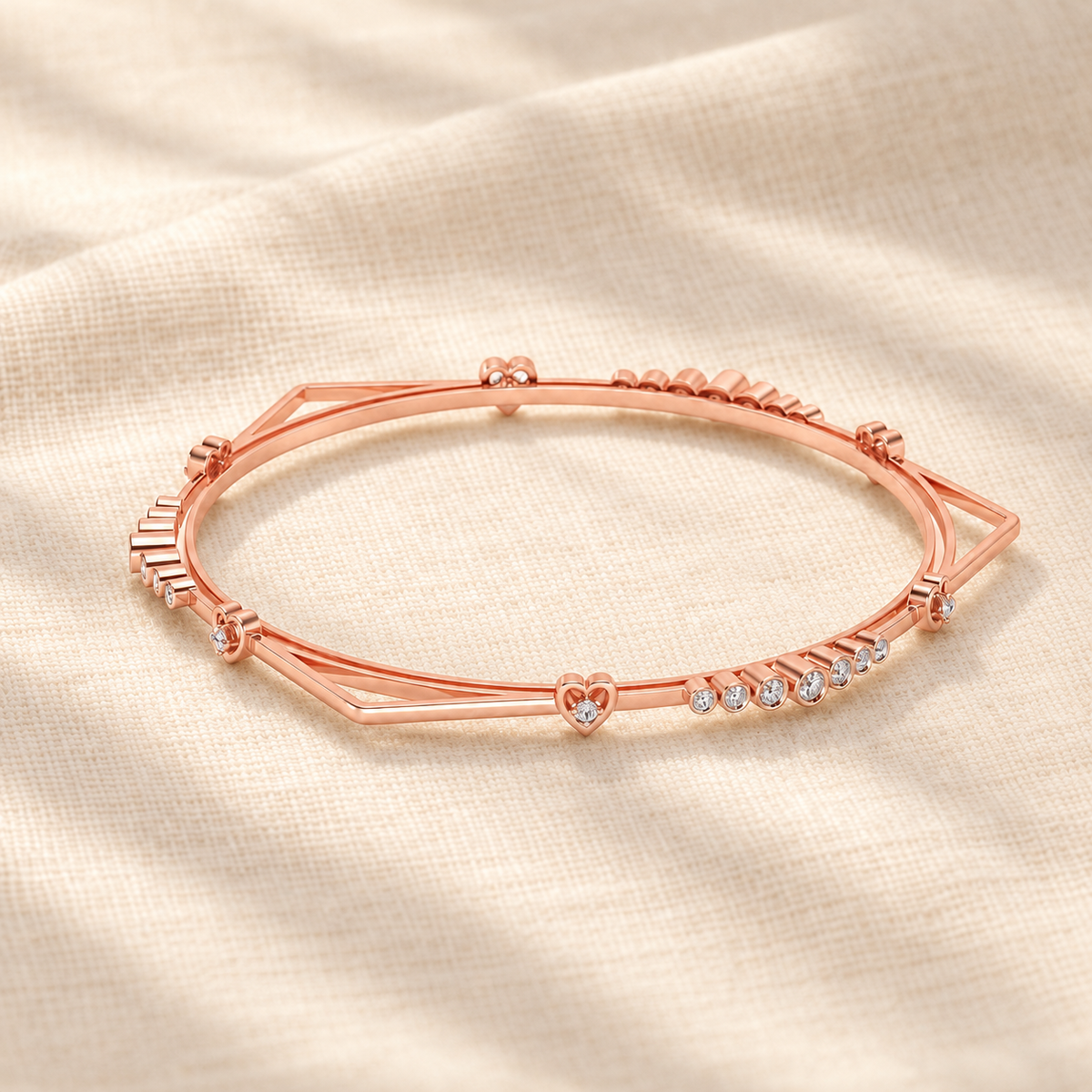 Antares Silver Bangles - Rose Gold - Aesthetic