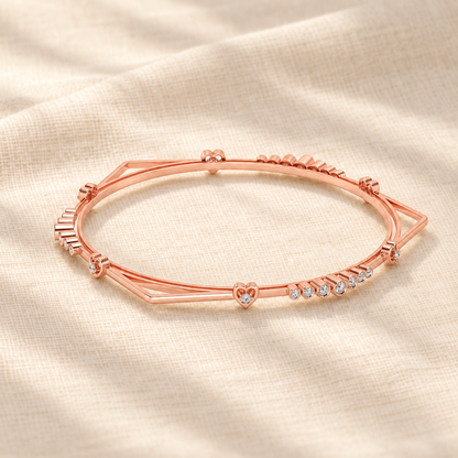 Antares Silver Bangles - Rose Gold - Aesthetic