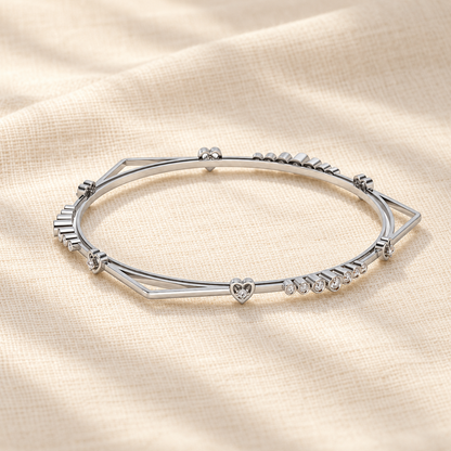 Antares Silver Bangles - White Gold - Aesthetic
