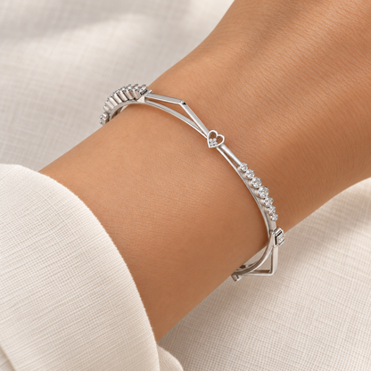 Antares Silver Bangles - White Gold - Model