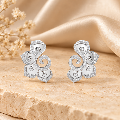 Aspiring Glow Silver Earrings - White Gold - Aesthetic