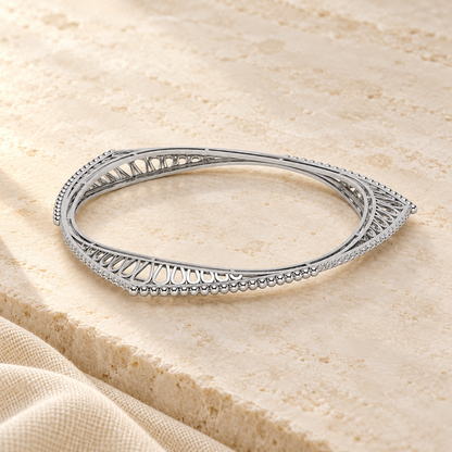 Astro Silver Bangles - White Gold - Aesthetic