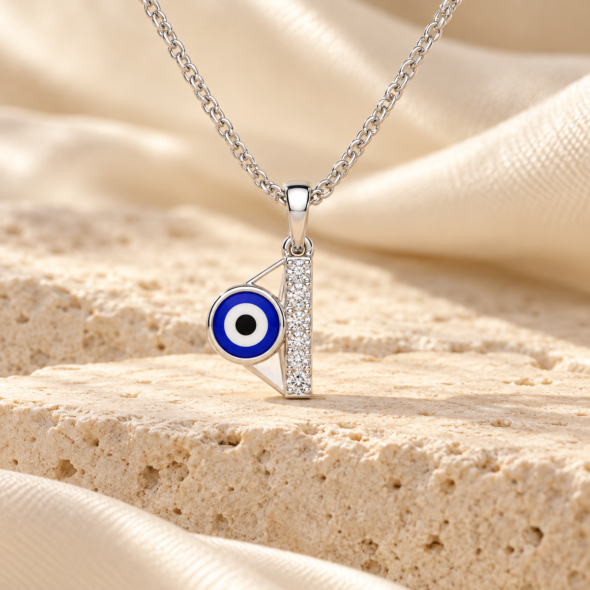 Aura of Protection Silver Pendant - White Gold - Aesthetic