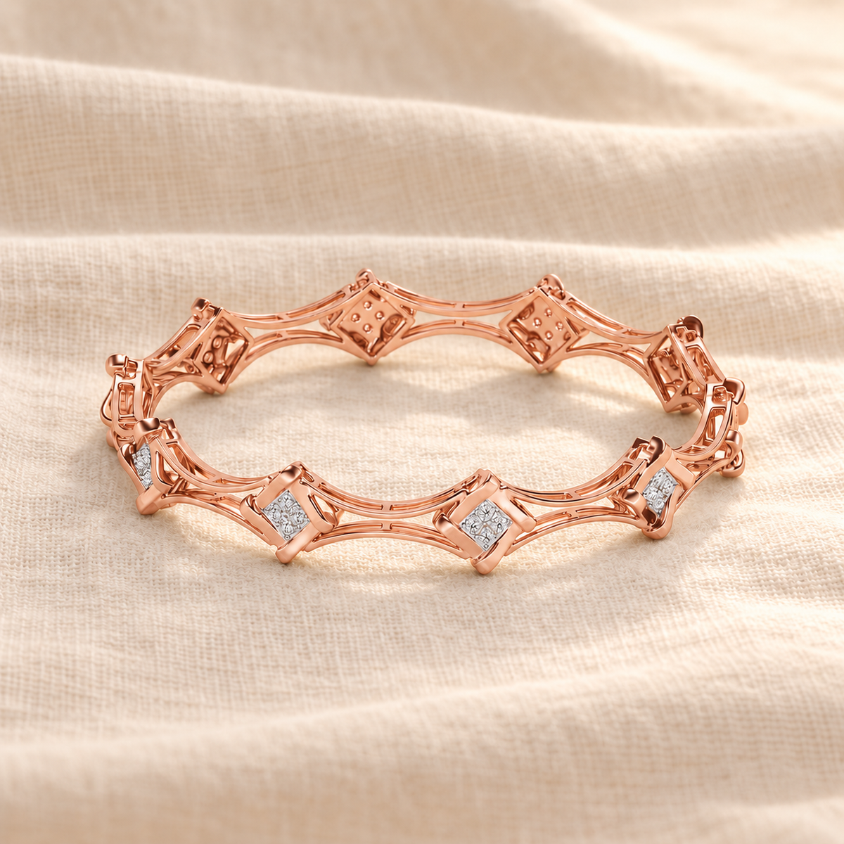 Beam Silver Bangles - Rose Gold - Aesthetic