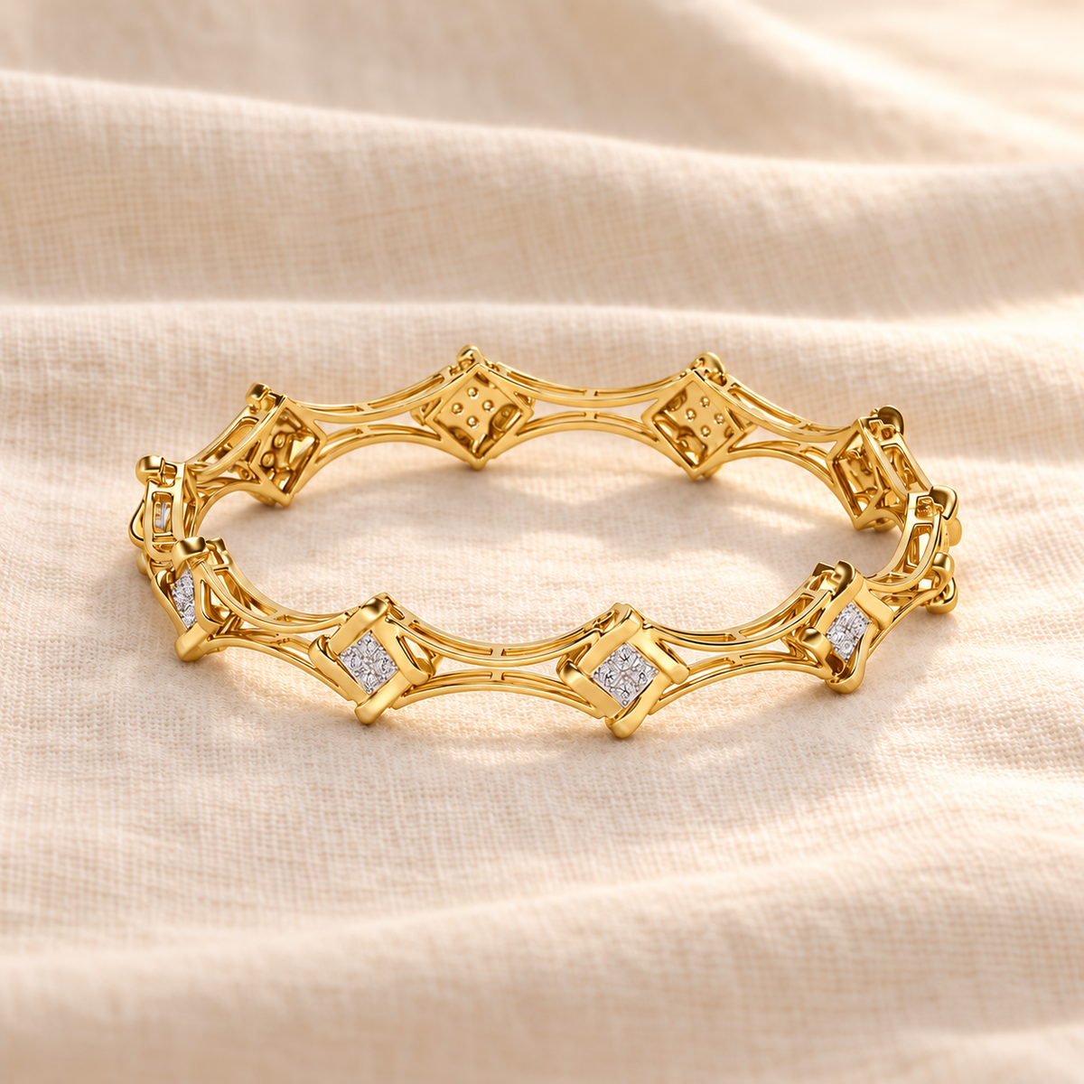 Beam Silver Bangles - Yellow Gold - Aesthetic