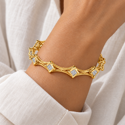 Beam Silver Bangles - Yellow Gold - Model