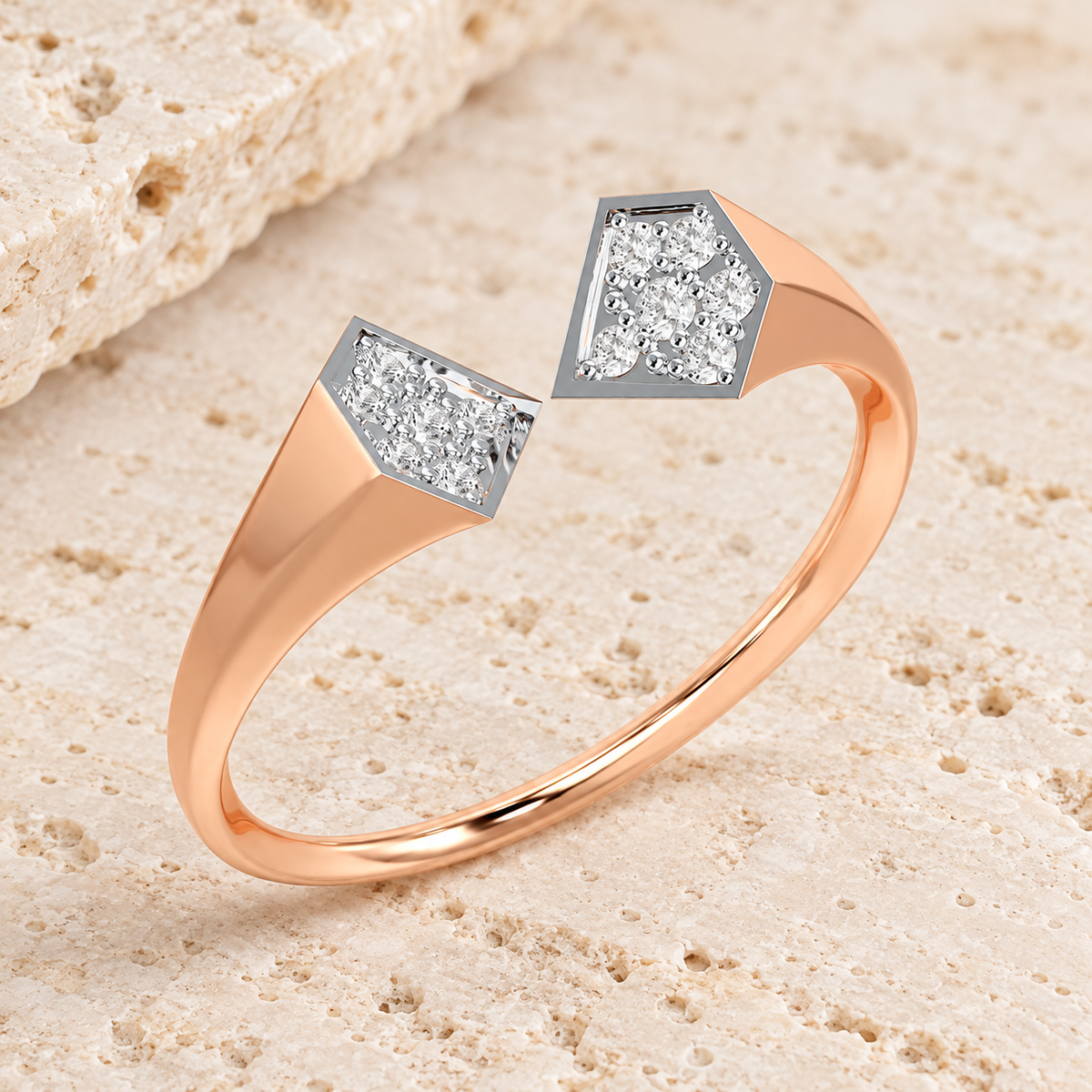 Beauty Serene Silver Ring - Rose Gold - aesthetic image