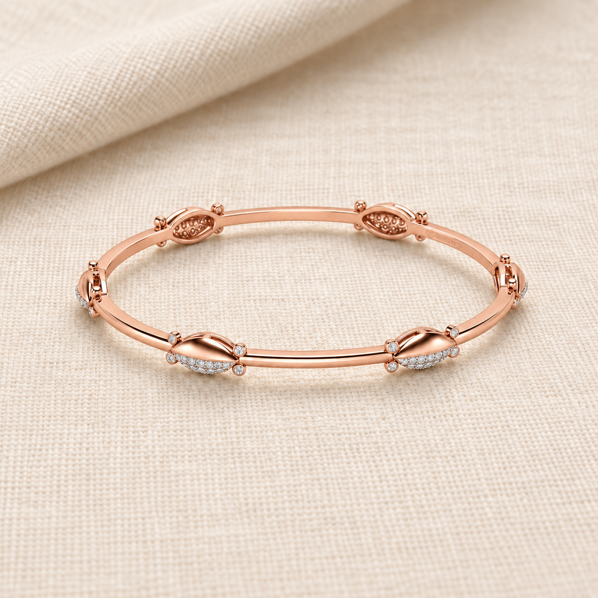 Blanche Silver Bangles - Rose Gold - Aesthetic