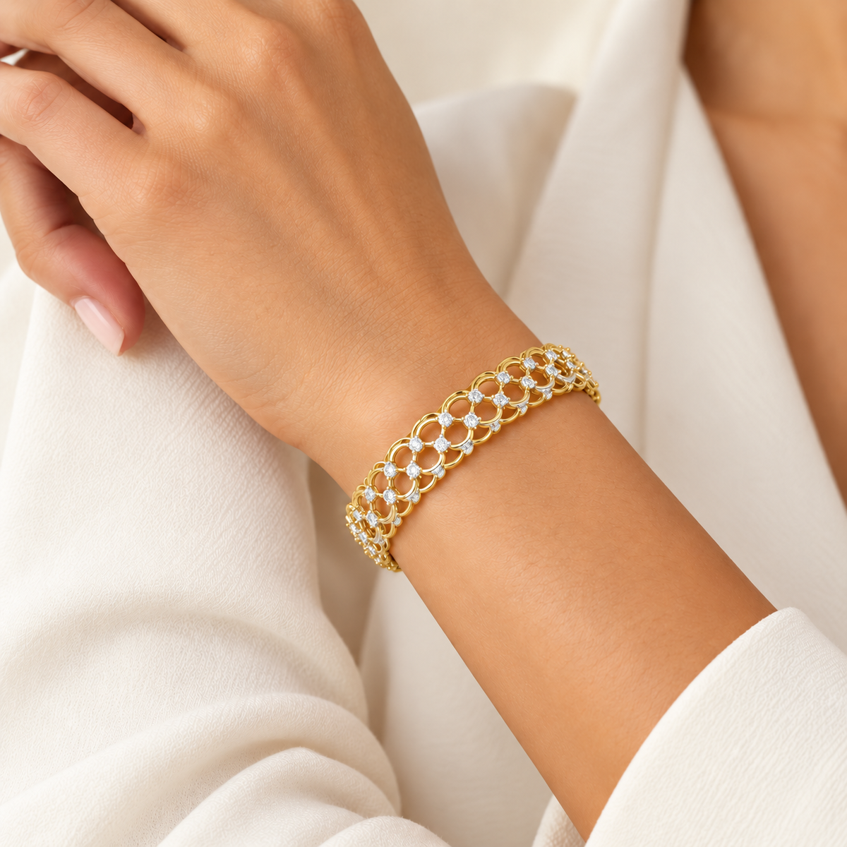 Bling Shout Silver Bangles - Yellow Gold - Model