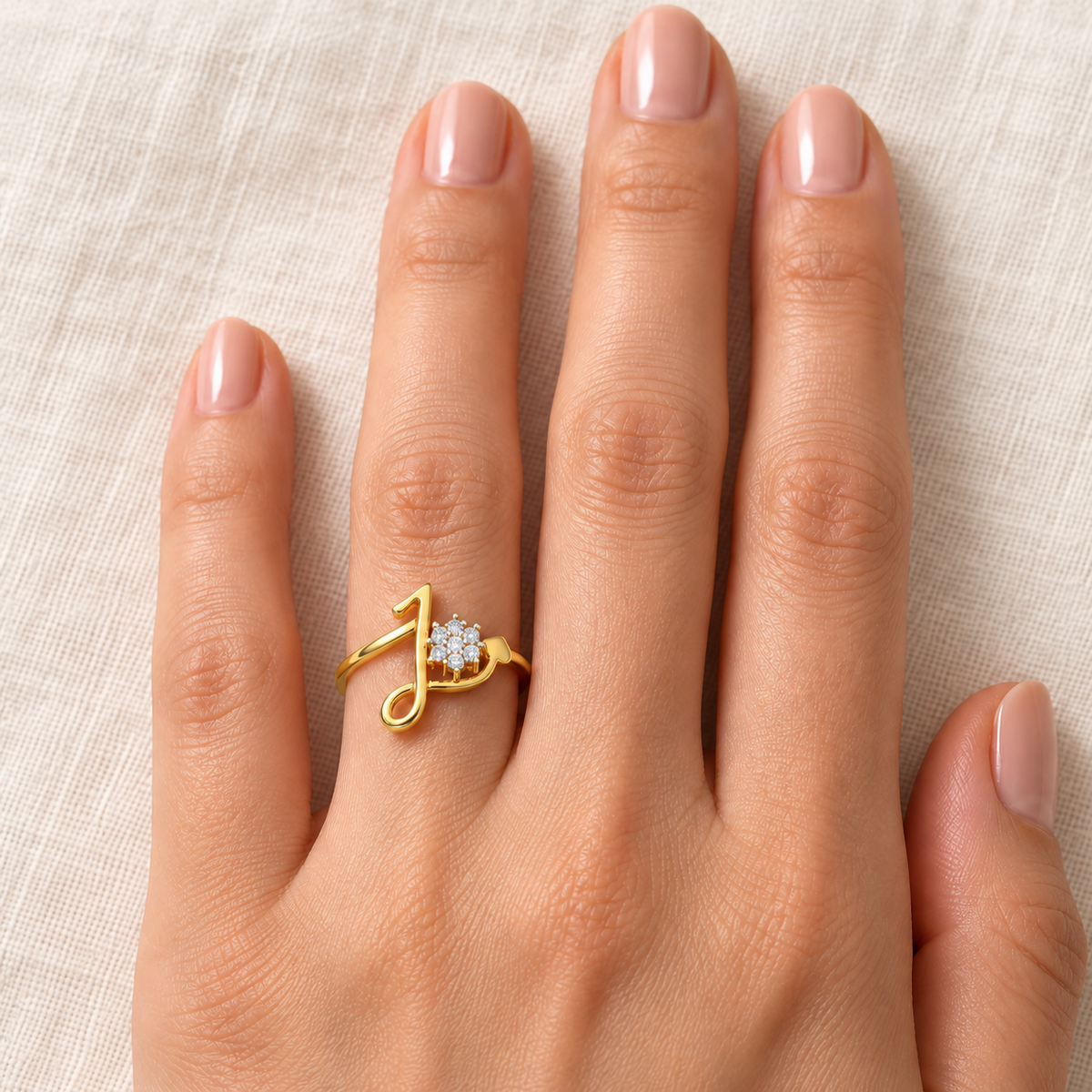 Bloom L Silver Ring - Yellow Gold - Model