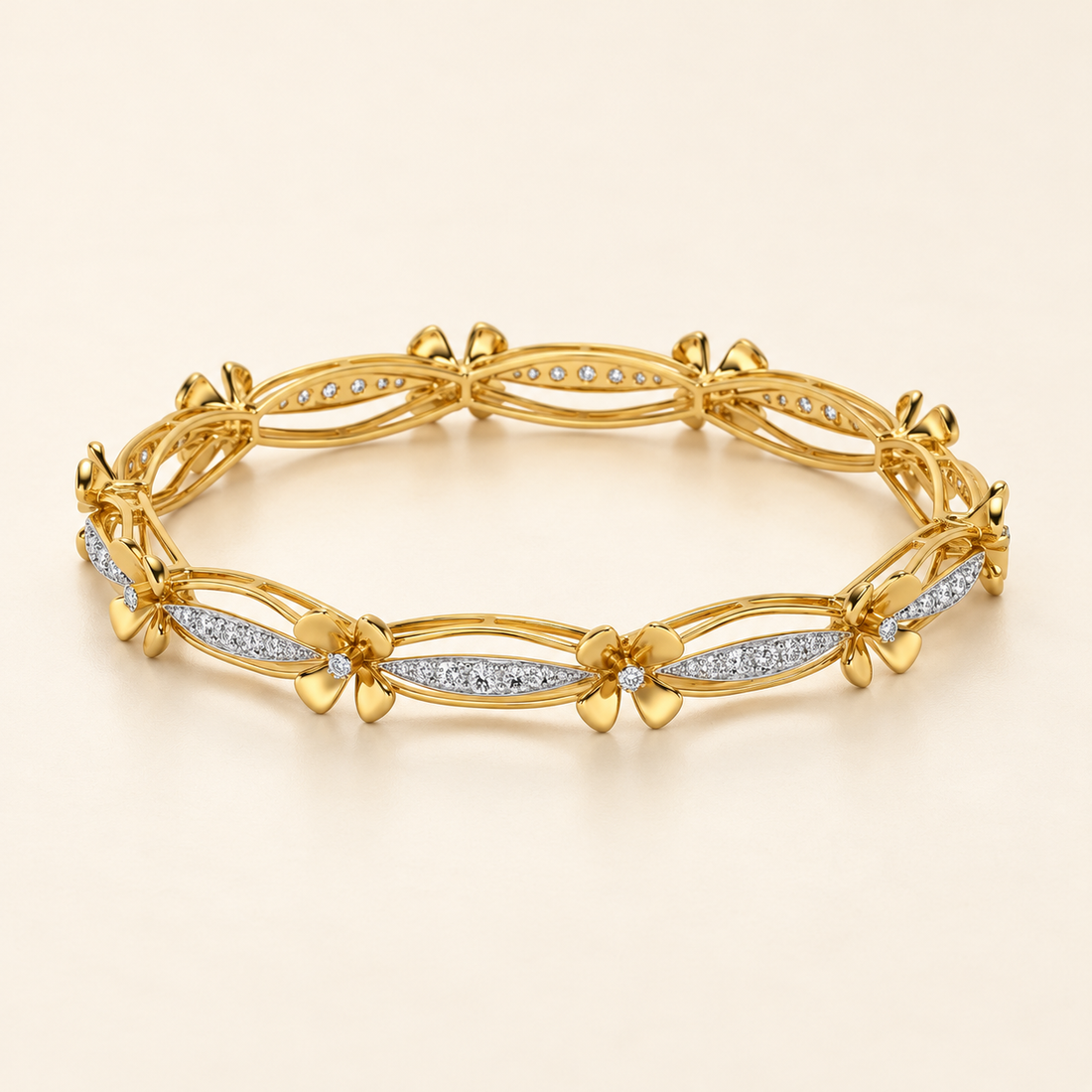 Bloom Locks Silver Bangles