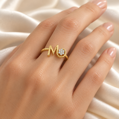 Blossom M Silver Ring - Yellow Gold - Model