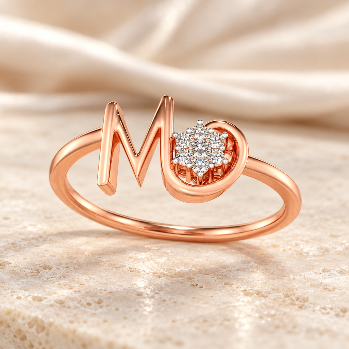 Blossom M Silver Ring - Rose Gold - Aesthetic