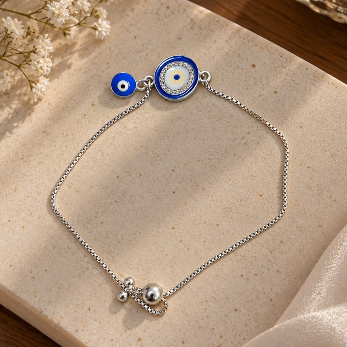 Blue Guardian Bracelet - Silver - Aesthetic