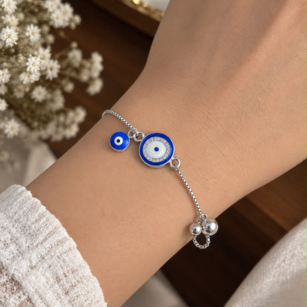 Blue Guardian Bracelet - Silver - Model