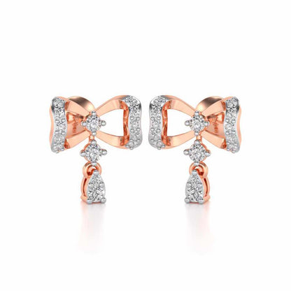 bow lane Silver Earrings - Rose Gold - Image 2